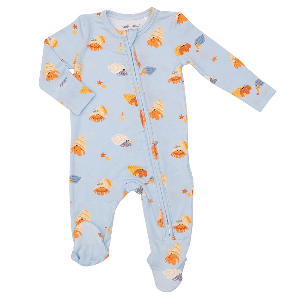 2-Way Zipper Footie in Hermit Crabs by Angel Dear