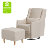 Babyletto Toco Swivel Glider and Ottoman in Eco-Performance Fabric | Water Repellent & Stain Resistant