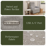 Namesake Willa Plus Power Glider Recliner + Power Headrest