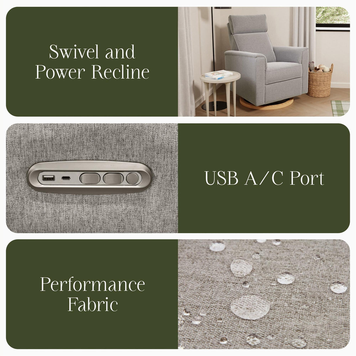 Namesake Willa Plus Power Glider Recliner + Power Headrest