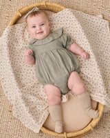 Pointelle Baby Blanket || Blue Ditsy by Quincy Mae