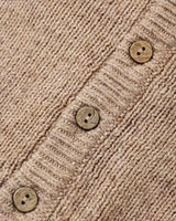 Ruffle Collar Cardigan || Heathered Almond by Quincy Mae