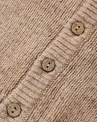 Ruffle Collar Cardigan || Heathered Almond by Quincy Mae