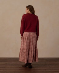 Women's Tiered Midi Skirt || Vintage Plaid by Rylee + Cru