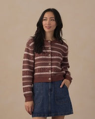 Women's Cheyenne Cardigan || Mulberry Multi-Stripe by Rylee + Cru