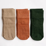 Cypress - Non-Slip Baby Socks in Khaki, Cognac, Evergreen by squid socks