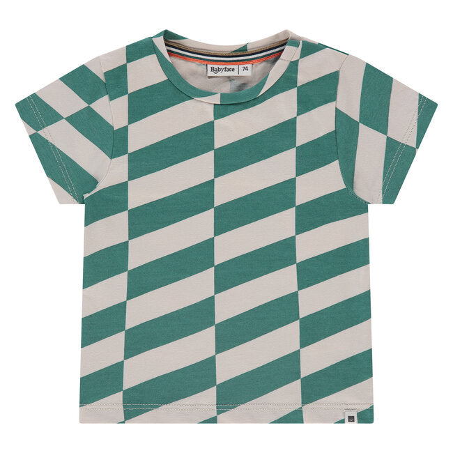 Diagonal Striped Tee - Green by Babyface