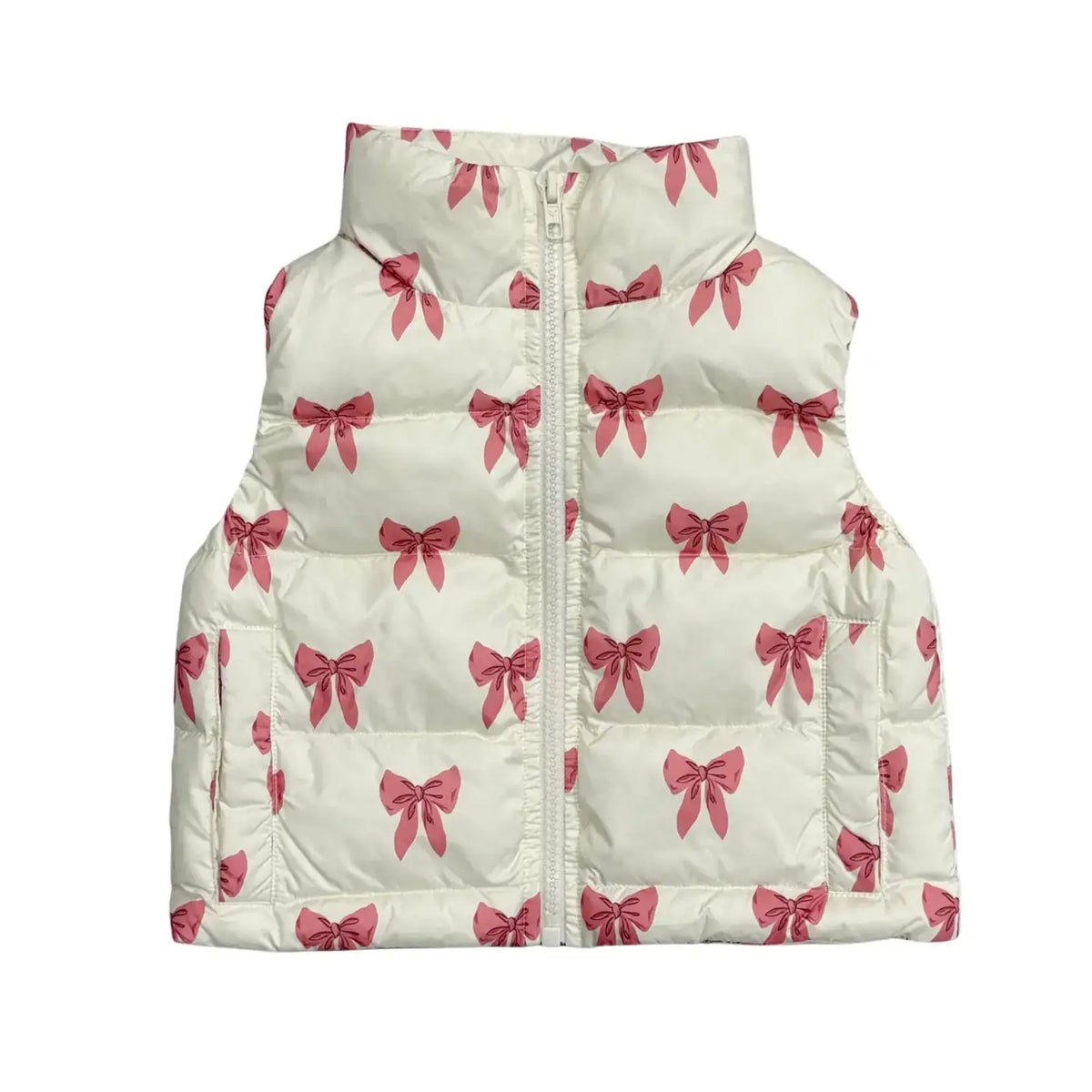 Puffer Vest- Rose Elegance Bows by Babysprouts