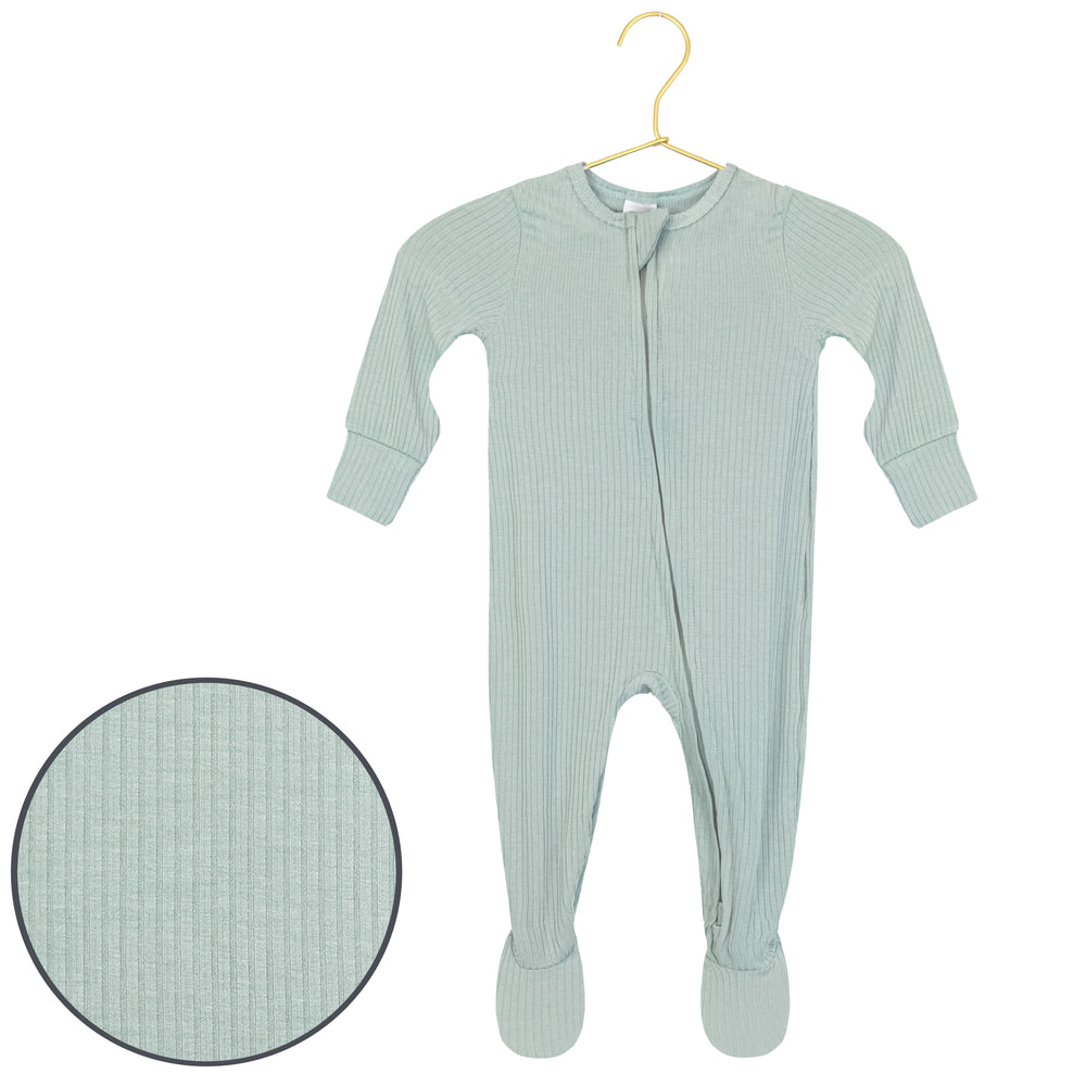 Bailey Ribbed Zipper Footie by Lou Lou & Company