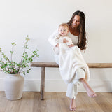 Bamboni Receving Blanket- Ivory by Saranoni