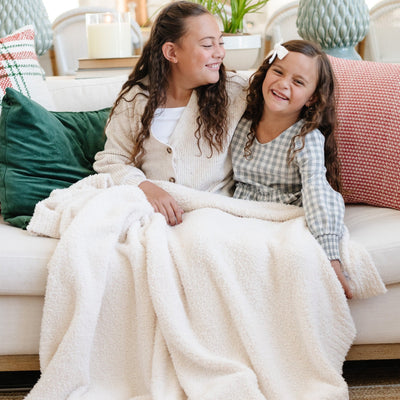 Bamboni Toddler Blanket- Ivory by Saranoni