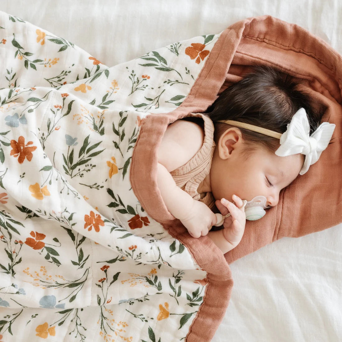 Bamboo Rayon Muslin 4-Layer Quilt- Fleurs by Saranoni