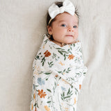 Bamboo Rayon Muslin Swaddle- Fleurs by Saranoni