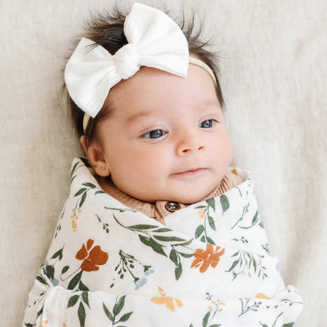 Bamboo Rayon Muslin Swaddle- Fleurs by Saranoni