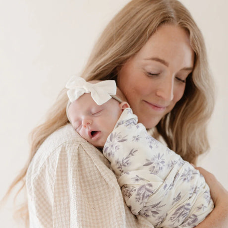 Bamboo Rayon Muslin Swaddle- Forget Me Not by Saranoni