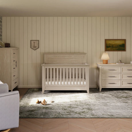 Monogram by Namesake Barrow Rustic 4-in-1  Convertible Flat Top Crib