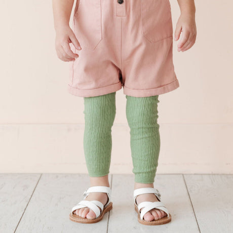 Basil Cable Knit Footless Tights by Little Stocking Co.