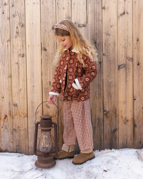 Wide Leg Pant || Brick Check by Rylee + Cru