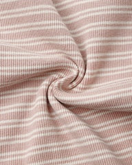 Ribbed Bodysuit || Dusty Rose Microstripe by Quincy Mae