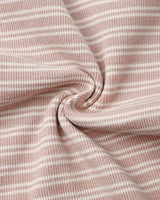 Ribbed Bodysuit || Dusty Rose Microstripe by Quincy Mae