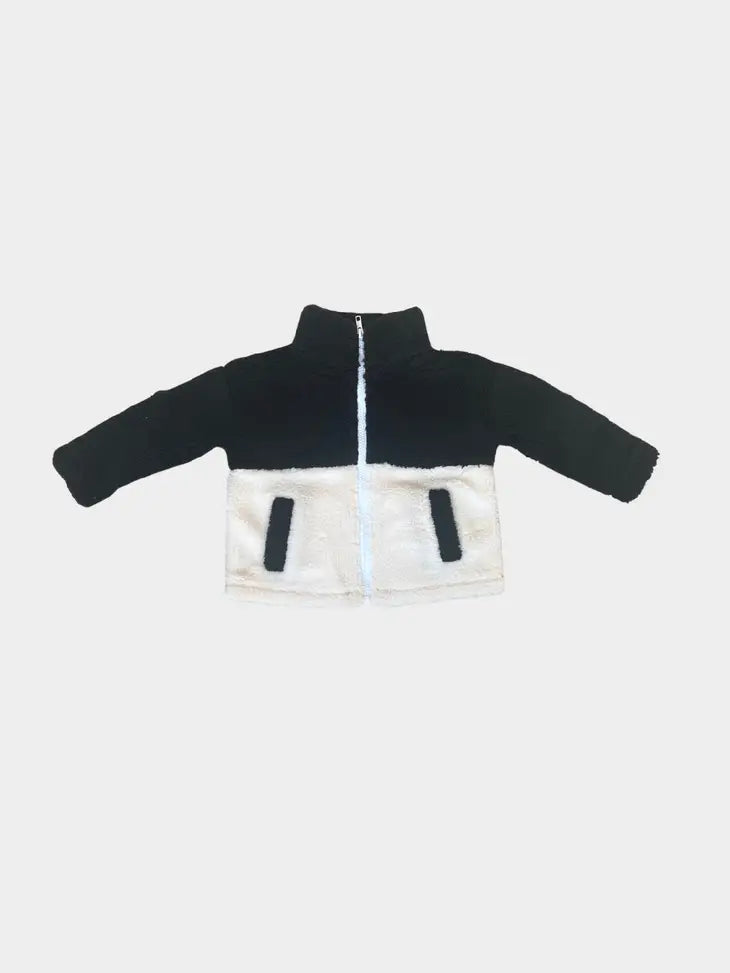 Sherpa Jacket in Black by babysprouts