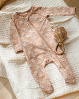 Bamboo Zip Footie || Fall Floral by Quincy Mae