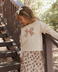Ruffle Long Sleeve Tee || Bow by Rylee + Cru