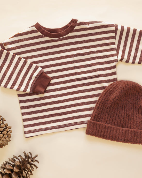 Relaxed Long Sleeve Tee || Brick Stripe by Rylee + Cru