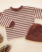 Relaxed Long Sleeve Tee || Brick Stripe by Rylee + Cru
