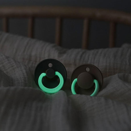 De Lux GLOW Pacifiers 2 Pk- Sage/Cloud by Bibs