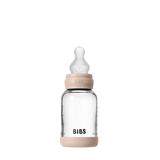 Baby Glass Bottle Set 4oz Silicone- Blush (Slow Flow) by Bibs