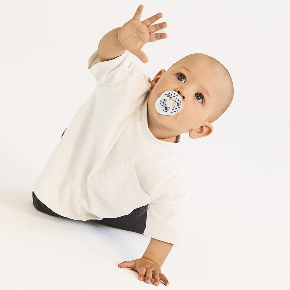 Studio Colour 2 Pack- Polka Baby Blue/Steel by Bibs