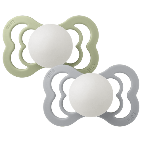 Supreme GLOW Pacifiers 2 Pk- Sage/Cloud by Bibs