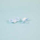 Supreme GLOW Pacifiers 2 Pk- Iron/Baby Blue by Bibs