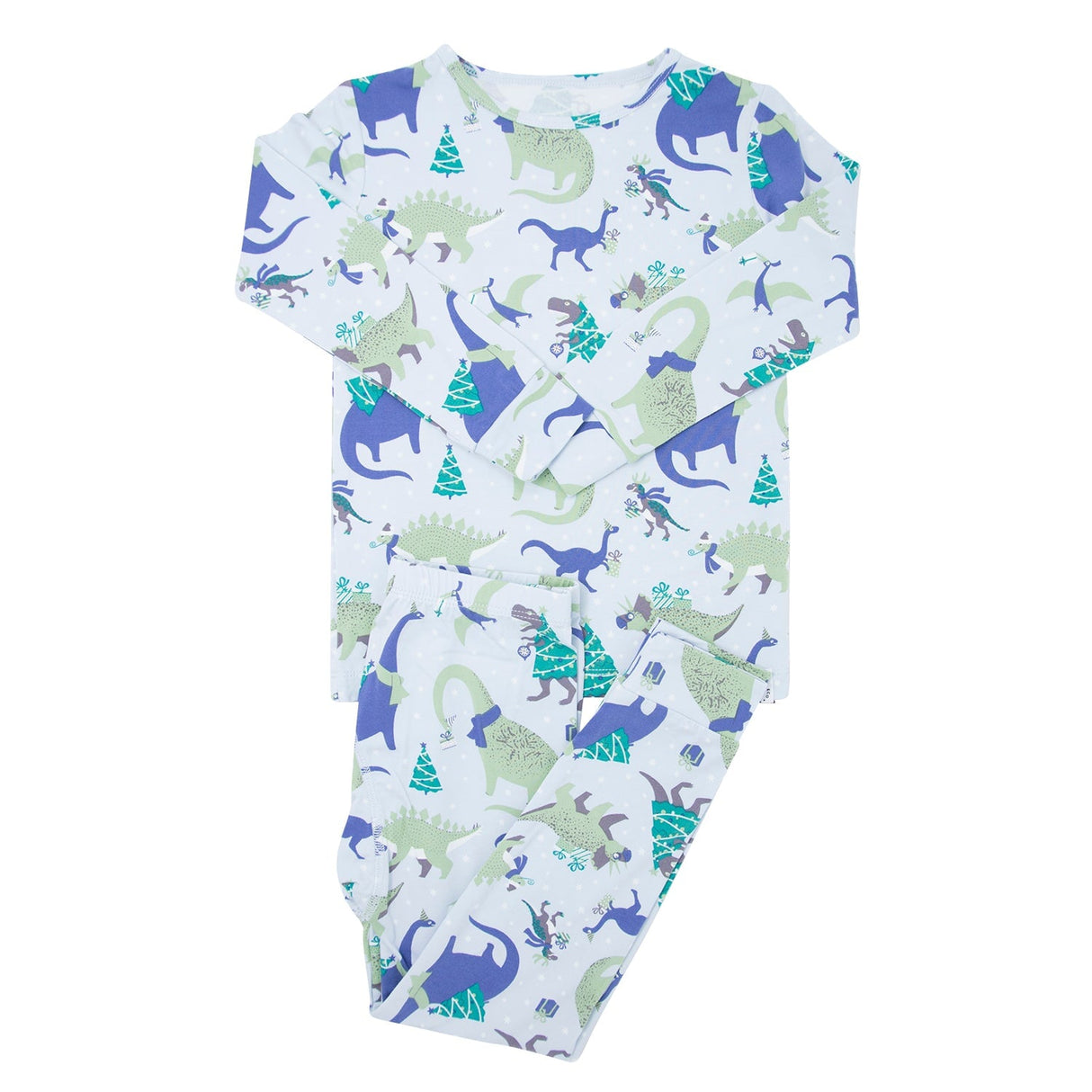 Big Kid Pajama - Holiday Dinos by Sweet Bamboo