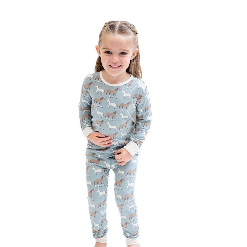Big Kid Pajama in Ponies Please by Sweet Bamboo