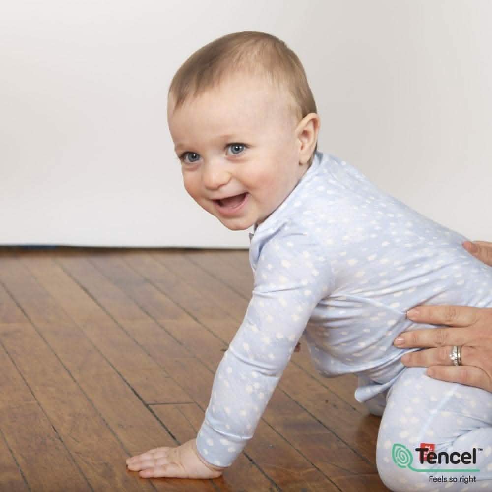 blue doeskin modal magnetic parent favorite footie by Magnetic Me