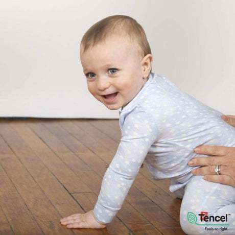 blue doeskin modal magnetic parent favorite footie by Magnetic Me