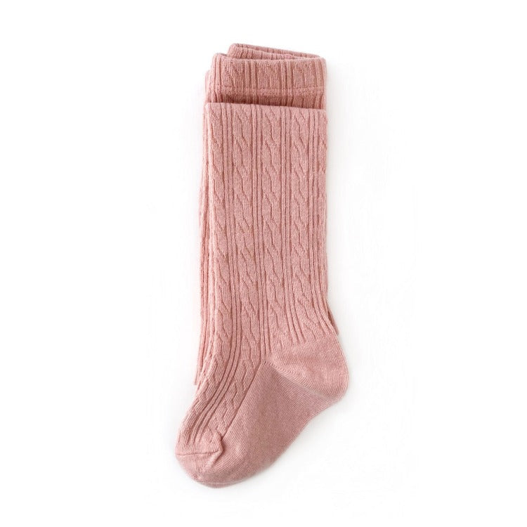 Blush Pink Cable Knit Tights by Little Stocking Co.