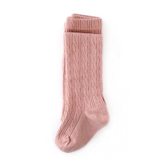 Blush Pink Cable Knit Tights by Little Stocking Co.