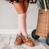 Blush Cable Knit Knee High Socks by Little Stocking Co.