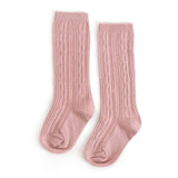 Blush Cable Knit Knee High Socks by Little Stocking Co.