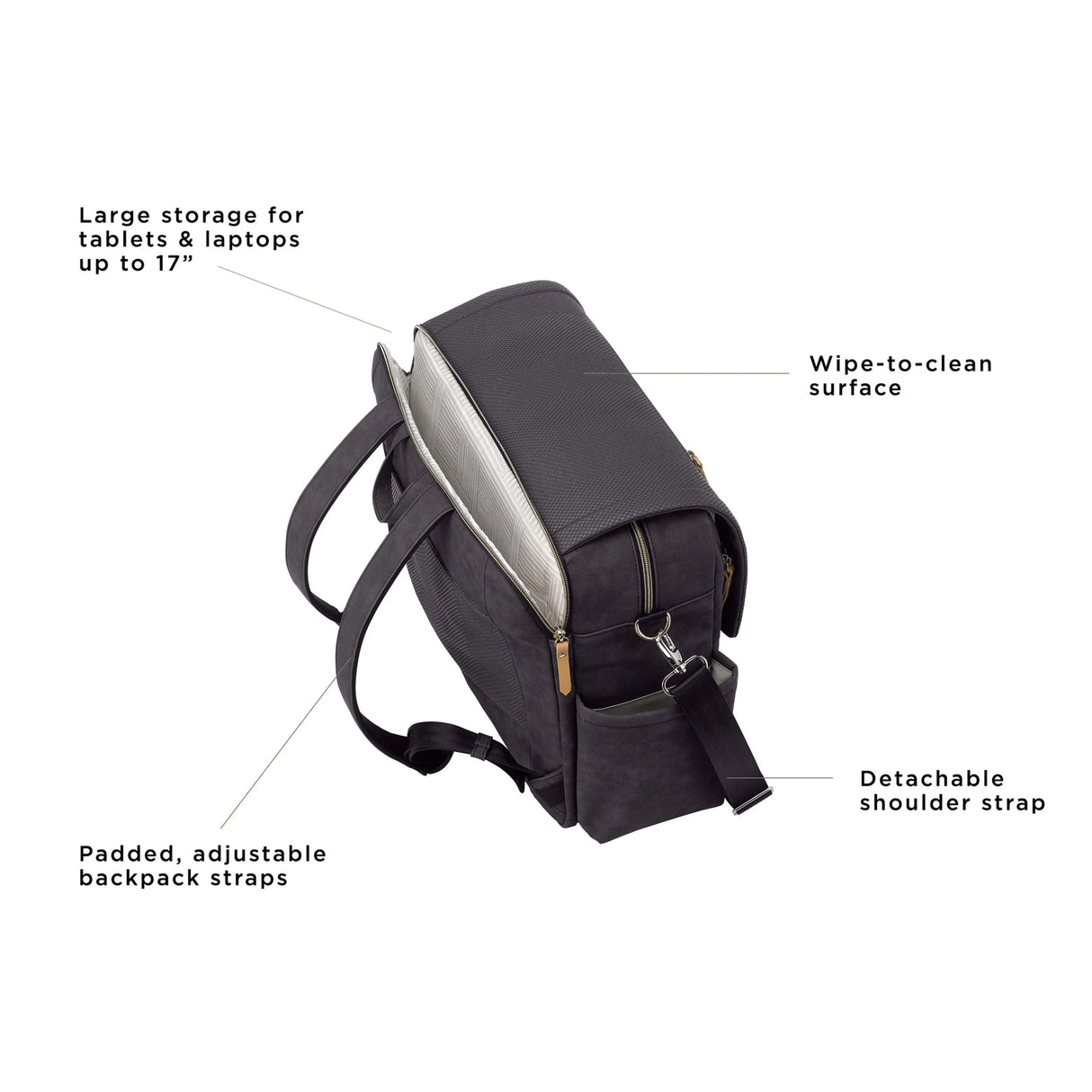 Boxy Backpack Deluxe in Carbon Cable Stitch by Petunia Pickle Bottom