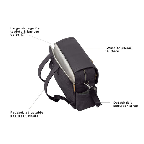 Boxy Backpack Deluxe in Carbon Cable Stitch by Petunia Pickle Bottom