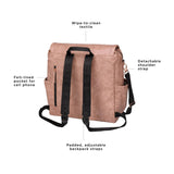 Boxy Backpack in Dusty Rose Matte Leatherette by Petunia Pickle Bottom