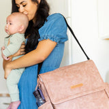 Boxy Backpack in Dusty Rose Matte Leatherette by Petunia Pickle Bottom