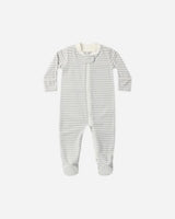 Zip Long Sleeve Sleeper Footie || Cloud Stripe by Quincy Mae