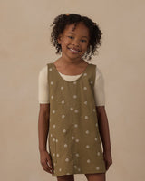 V-Neck Overall Dress || Embroidered Daisies by Rylee + Cru