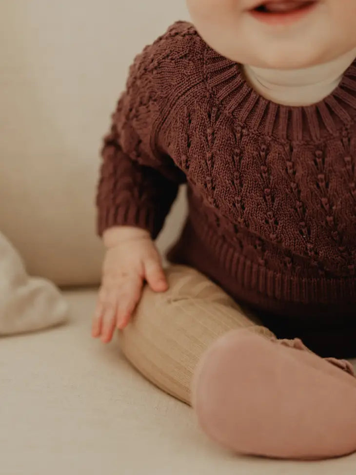 Baby Knit Sweater Romper in Plum by babysprouts