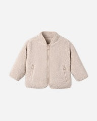Shearling Zip Jacket || Rose Water by Quincy Mae